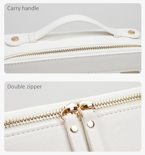LETGO Large White TSA Approved Clear Makeup & Toiletry Bag for Travel
