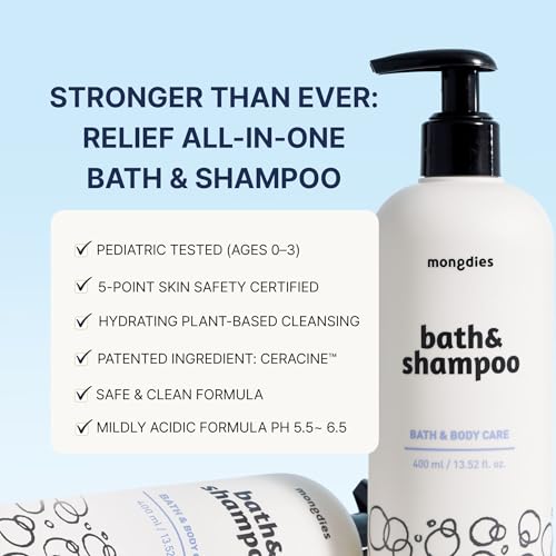 Baby Bath & Shampoo Pack 13.52 Fl Oz - Gentle Tear-Free All-in-One Wash with Ceramides