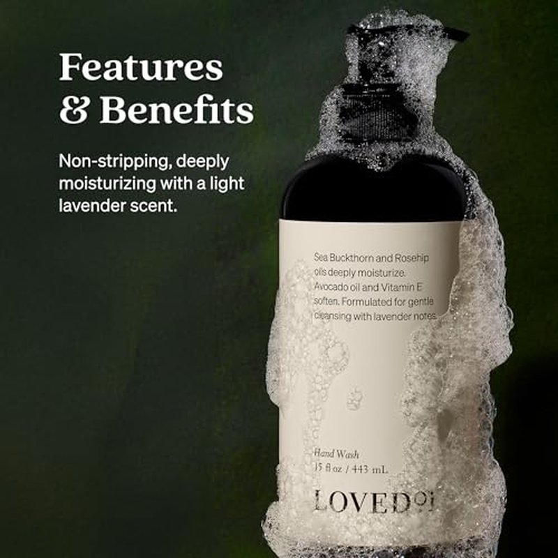 Loved01 Hand Wash, John Legend Skincare, Liquid Hand Soap, Gentle & Hydrating, Cruelty-Free, Oprah's Favorite Things, Formulated with Nourishing Oils, First Love Lavender Scent, 15 oz