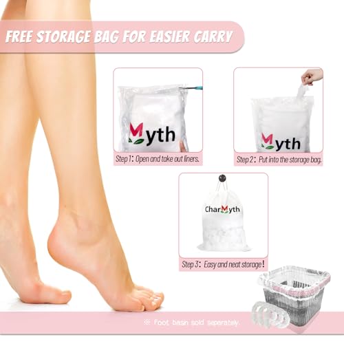 Charmyth Disposable Pedicure Liners Bag XL - 100 Count Bath Foot Spa
