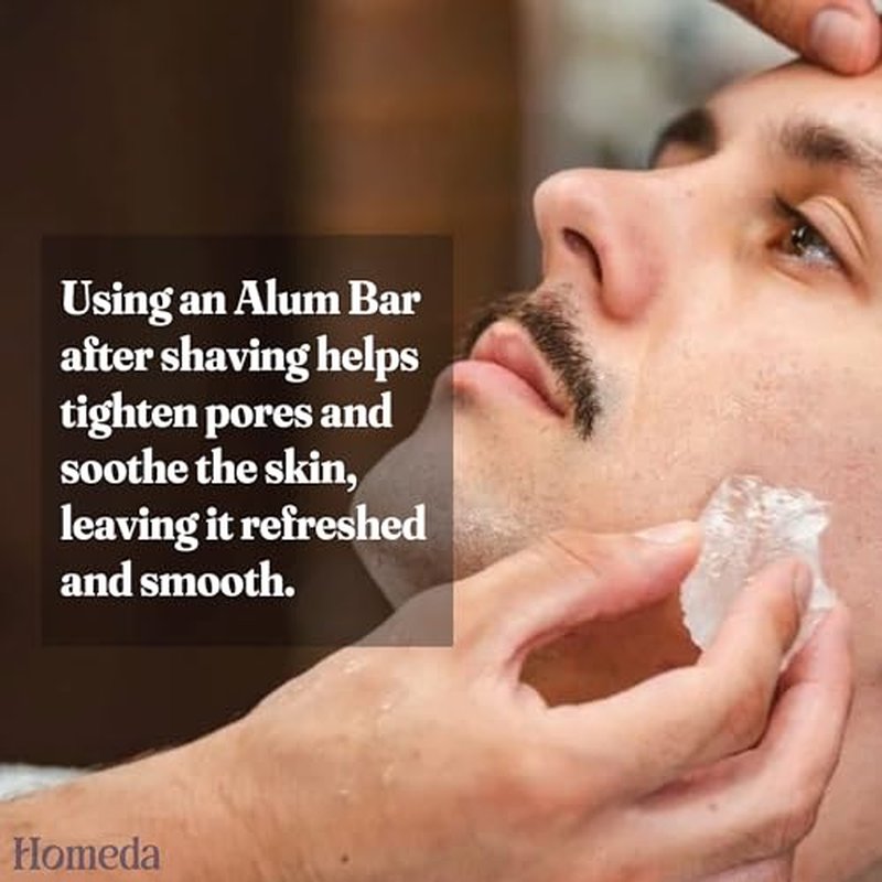 Alum Block for Shaving, Alum Stone for Face, Piedra De Alumbre Natural Bar for Underarm, Fitkari, Fitkiri, Allum Deodorant for Men and Women - with Storage Case (1 Piece)