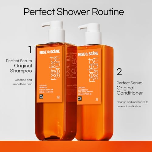 Mise En Scene Perfect Serum Original Shampoo & Conditioner Set for Curly & Damaged Hair