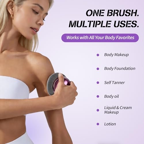 Purple Large Body Makeup Brush – Extra Large Kabuki for Self Tanner & Blending