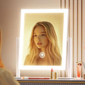Gvnkvn Lighted Makeup Mirror 15.2 x 13 in with 10X Magnifier, White