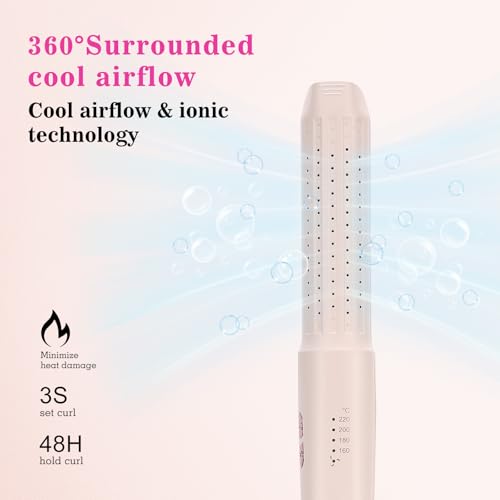 2-in-1 Hair Straightener and Curler Styler with Cool Air Safety - Blush