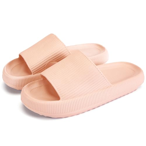 Rosyclo Cloud Slippers for Women and Men Peach 11.5-12 Women / 10-10.5 Men Cushioned Thick Sole Slides