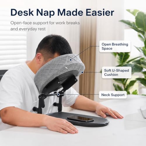 Face Down Pillow for Eye Surgery Support Adjustable Headrest Grey