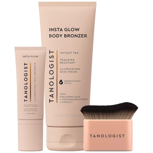 Tanologist Self-Tanning Lotion Set with Bronzer & Brush - Fast-Drying, Water-Resistant