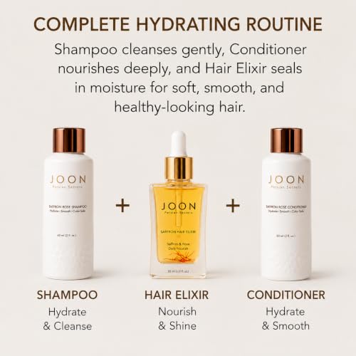 Hydrating Hair Care Set with Shampoo Conditioner & Saffron Elixir - Gift Set