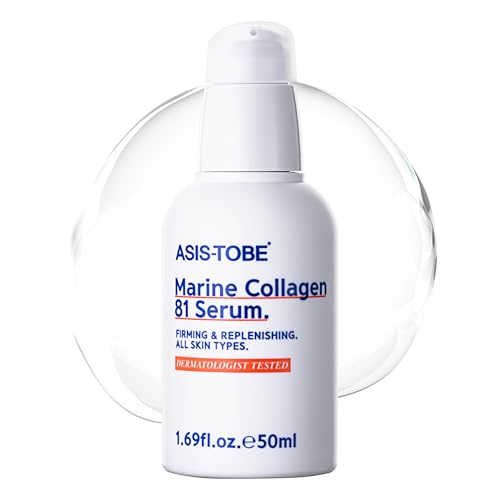 ASIS-TOBE Marine Collagen 81 Serum - Skin Firming and Radiance - Korean Hydrating Face Serum with 81% Low Molecular Hydrolyzed Collagen, Hyaluronic Acid and Niacinamide, 1.69 Fl Oz