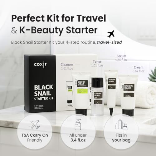 Coxir Black Snail Collagen Starter Kit for Skin Hydration & Firmness