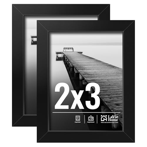 2x3 Photo Frame Set - Black Picture Frames for Wall Display, HD Plexiglas, Vertical or Horizontal Mounting