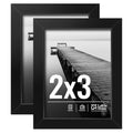2x3 Photo Frame Set - Black Picture Frames for Wall Display, HD Plexiglas, Vertical or Horizontal Mounting
