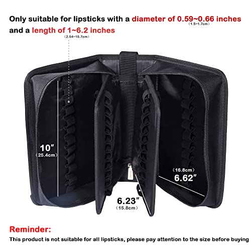ROWNYEON Lipstick Organizer Case Lipstick Holder Portable Lipstick Bag Travel Makeup Bag Cosmetic Case Large Capacity Lipstick Carrying Case Makeup Artist Lip Gloss Storage Bag
