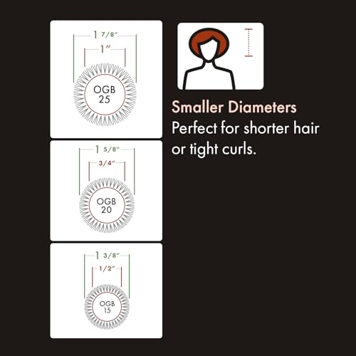 Olivia Garden OG Barber Hair Brush - 1 Inch, Ergonomic Non-Slip Handle, Ionic Technology, Lightweight for Short Hair Grooming