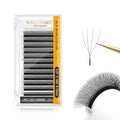 NAGARAKU 4D W Shape Eyelash Extension Supplies Natural Soft Volume 0.07mm D curl 8-15mm Mix Premade Fans Faux Mink Matte Black Cluster Easy Fanning False Lashes