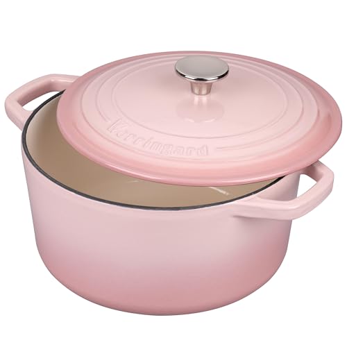 Pink 4.5QT Enameled Cast Iron Dutch Oven with Lid for Bread Baking - Sourdough Supplies Set