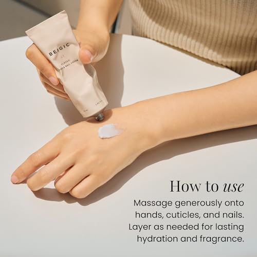 BEIGIC Hand & Nail Cream with Bergamot Sage Mandarin - Vegan, Fast-Absorbing, 1.42 fl oz