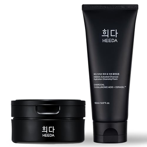HEEDA Double Cleansing Duo - Charcoal Balm & Hydrating Foam Cleanser - Vegan Korean Skincare Set