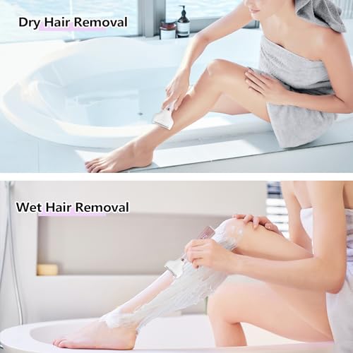 HaetFire Women's 5-in-1 Electric Shaver with Gold Trim, Waterproof Bikini & Face Trimmer