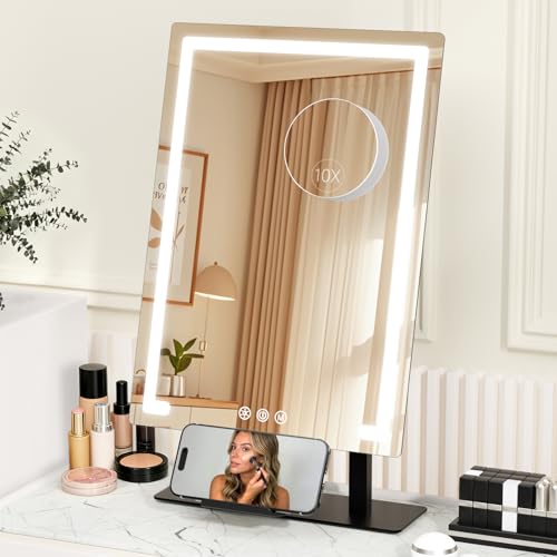 Vanity Mirror with Lights 3 Color Modes & 10X Magnifying Mirror - Touch Control