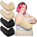 8 Pieces Plus Size Full Arm Sleeves UV Sun Tattoo Arm Sleeve Cooling Arm Compression Covers Tattoo Cover Up for Women Men