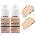BestLand 2Pack PHOERA Foundation Full Coverage Liquid Foundation Cream - Long-lasting Lightweight Concealer - Oil-Free Formula - Natural Shade - Suitable for All Skin Types (2 Pack Nude #102)