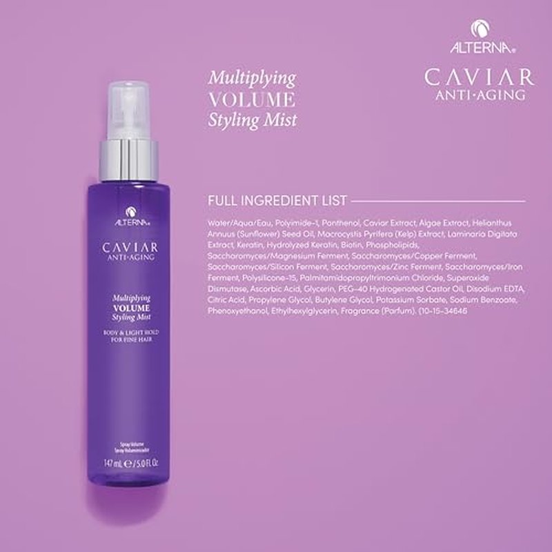 Alterna Caviar Anti-Aging Multiplying Volume Styling Mist, 5 Ounce, For Fine, Thin Hair, Light Hold, Sulfate Free