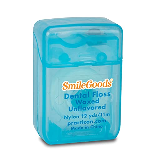 Waxed Dental Floss Unflavored Bulk Pack of 72 - 12 Yards Each, Practicon