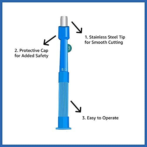 MedBlades 1 mm Disposable Biopsy Punch - Sterile Dermal Piercing Tool with Protective Handle