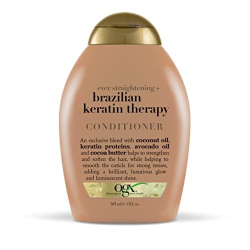OGX Ever-straightening + Brazillian Keratin Therapy Shampoo and Conditioner 13 Oz, 2 Bottle Set