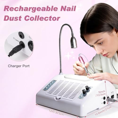 Biutee 5-in-1 Nail Dust Collector Kit with 30000RPM Drill & UV LED Lamp