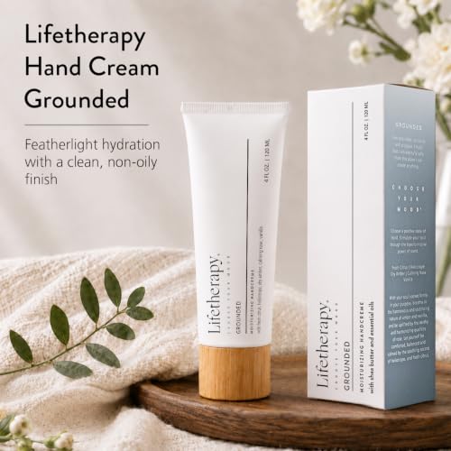 Lifetherapy Grounded Moisturizing Hand Cream 4oz - Fast Absorbing, Paraben-Free