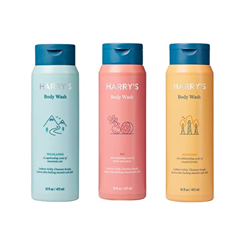 Men's Body Wash Shower Gel - Variety Pack of 3 - Fig, Redwood, Wildlands - 16 Fl Oz Each