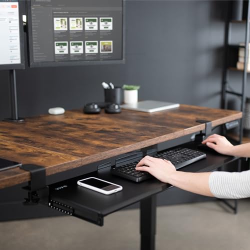 Black Extra Large Clamp-on Keyboard Tray 34 Inch for Desks - Mount-KB15EB