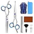 ULG Kids Hair Cutting Scissors Kit - 9-Piece Blue Safety Set for Children
