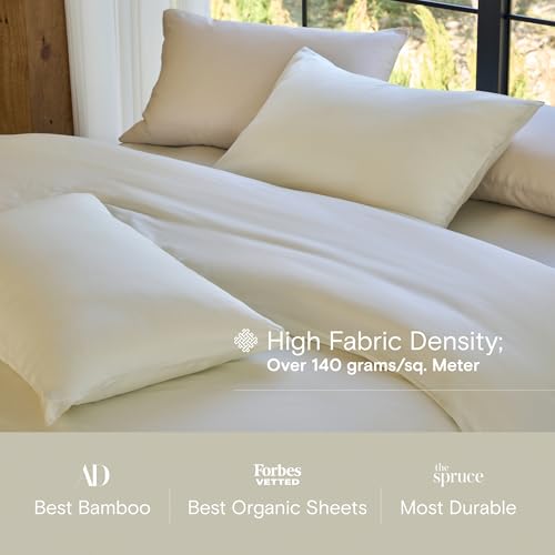 DOZ Organic Bamboo Duvet Cover Set Ivory King/Cal King - Cooling & Soft