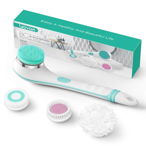 VOYOR Electric Silicone Body Scrubber Blue - Rechargeable Shower Back Brush