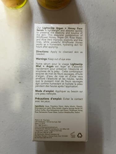Honey Serum - Skin Brightening Serum with Argan Oil, Aloe Vera & Rose Water - Lighten-Up Variation