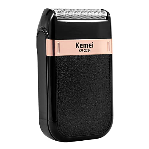 KEMEI Double Foil Electric Razor for Men Black - Waterproof Beard Trimmer, USB Rechargeable