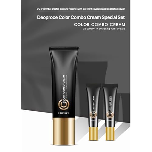 Deproce Color Combo CC Cream SPF50+ PA+++(#21 Natural Beige) I Anti-Wrinkle, Hydrating CC Cream I Strong Glow Effect for Silky, Radiant Skin I Korean Skincare