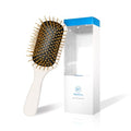 White 24K Gold Plated Gua Sha Hair Brush & Scalp Massager - Hair Care