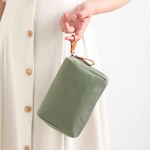 Sage Green Travel Makeup Bag ? Waterproof Cosmetic Organizer with Zipper for Women | Compact Toiletry Pouch (5.9" x 4.5" x 2.5")