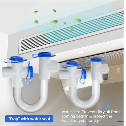 10 Pack 3/4" PVC Condensate Trap with 21" Flexible Cleaning Brush for HVAC Drainage