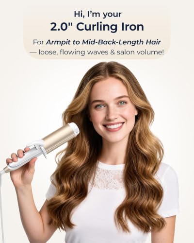 FURIDEN Lite Gold Dual-Voltage Travel Curling Iron for Europe, Compact & Lightweight