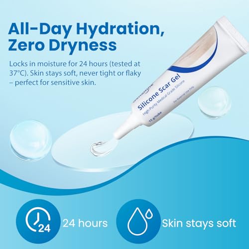 Sensifine Advanced Silicone Scar Gel 0.53 oz – Reduces Enlarged Scars & Keloids