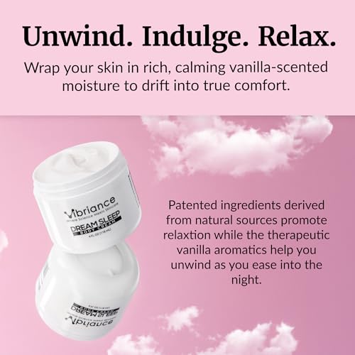 Vibriance Dream Sleep Body Cream, 4 fl oz - Fluffy Full Moisturizer for Dry Skin, Relaxation and Rejuvenation with Therapeutic Ingredients, Soothing Vanilla Aromatics