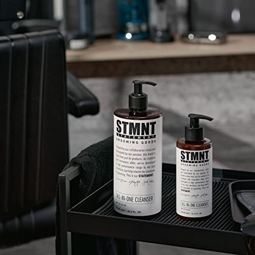 STMNT All-In-One Daily Cleanser 10.1 oz - Sulfate-Free Grooming for Hair, Face & Body with Charcoal & Menthol