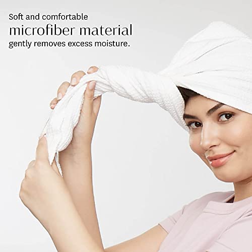 T3 Luxe Microfiber Turban Towel for Hair - Soft Waffle Texture, Comfortable Fit