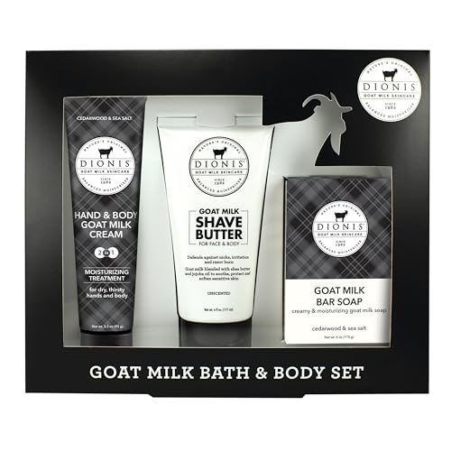 Dionis Goat Milk Bath & Body Gift Set - Cedarwood & Sea Salt 3 Piece